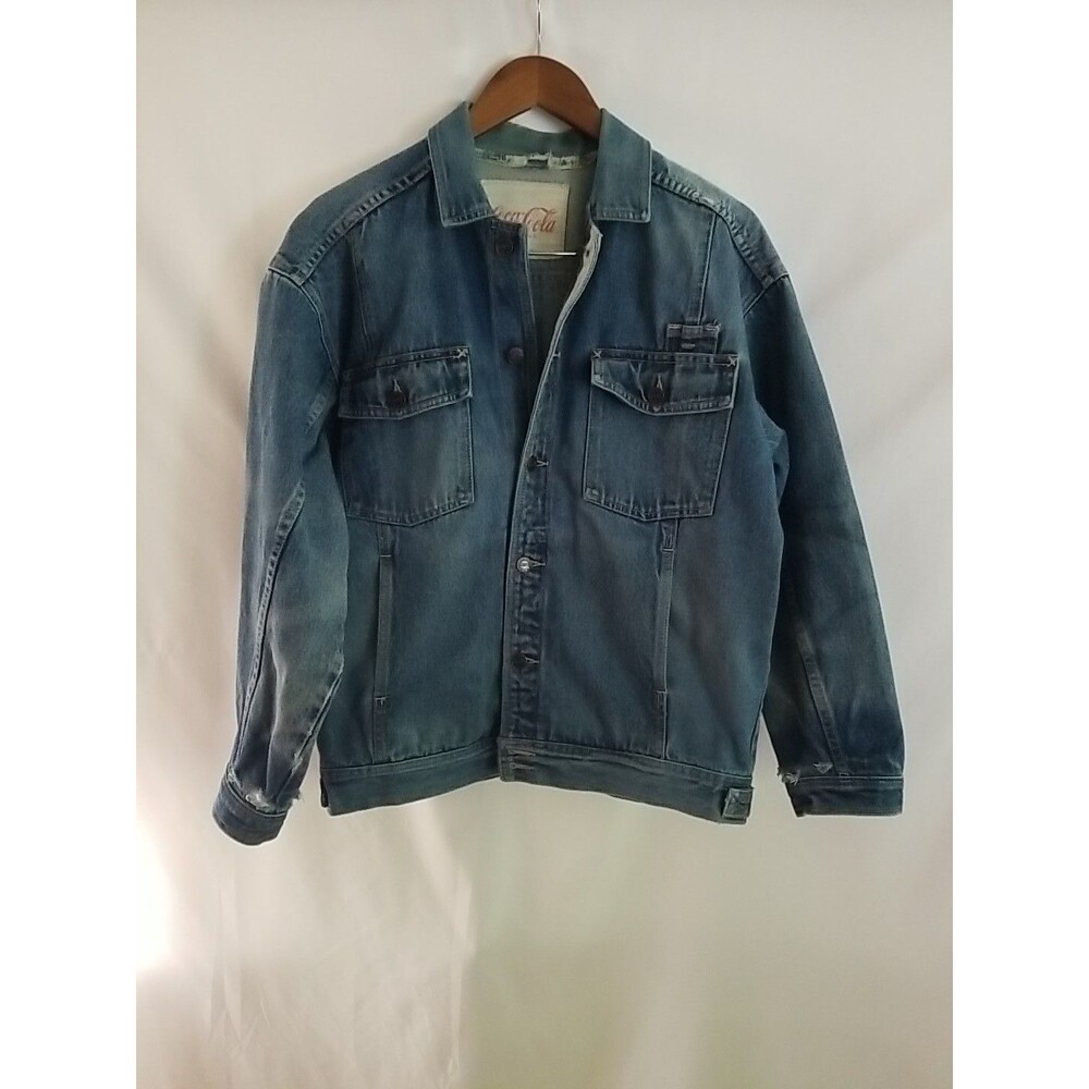VINTAGE Coca Cola Jean Jacket Blue Denim Size *See Measurements Below*